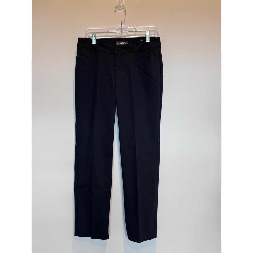 Lee Secretly Shapes Black Straight Leg Mid Rise Petite Trousers Size 10P